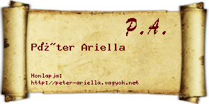 Péter Ariella névjegykártya